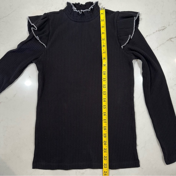 Loft Pointelle Ribbed Ruffle Top - Picture 5 of 8